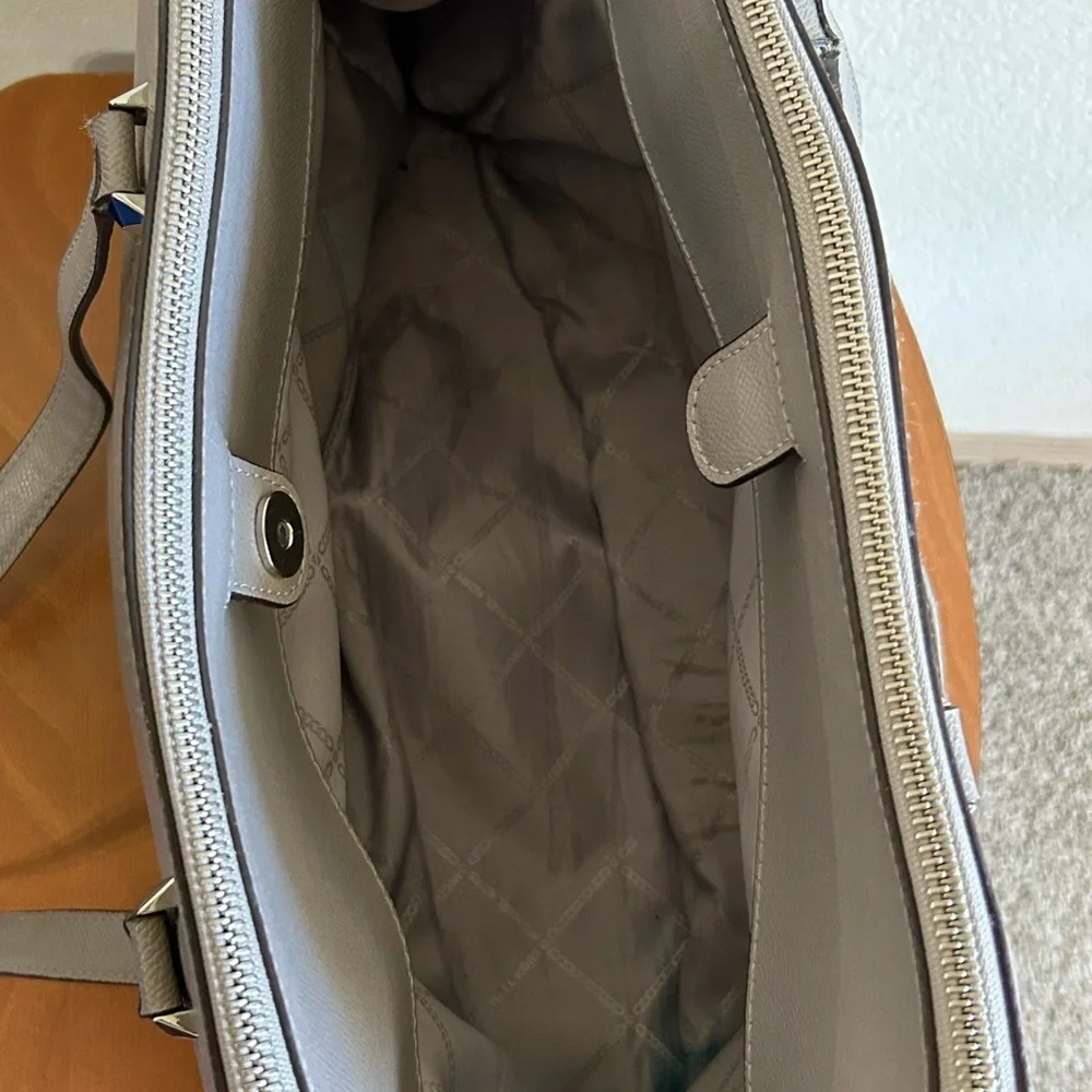 Michael Kors Houston Double Zip Crossgrain Leather Satchel